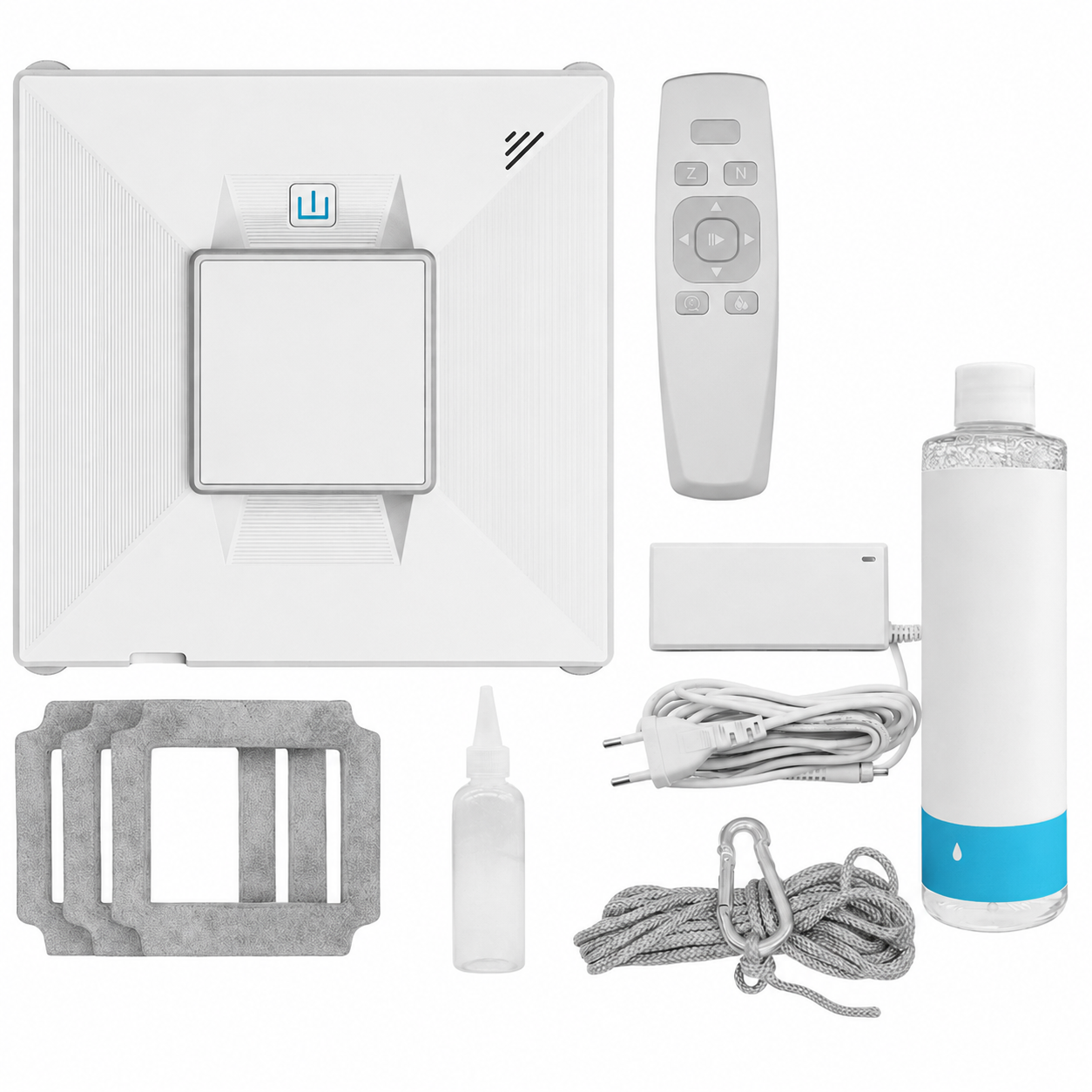 RoboStar okos ablaktisztító (autóablakok, padló, csempék és egyéb ablaktípusok tisztításához), vízpermet funkcióval, 72W/230V/650mAh teljesítménnyel, Wi-Fi támogatással és távirányítással vezérelhető.