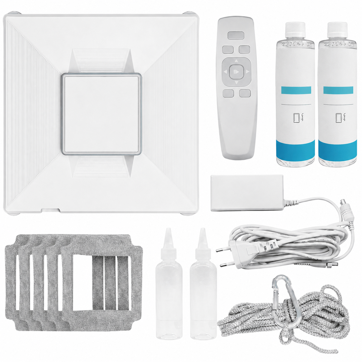 RoboStar okos ablaktisztító (autóablakok, padló, csempék és egyéb ablaktípusok tisztításához), vízpermet funkcióval, 72W/230V/650mAh teljesítménnyel, Wi-Fi támogatással és távirányítással vezérelhető.